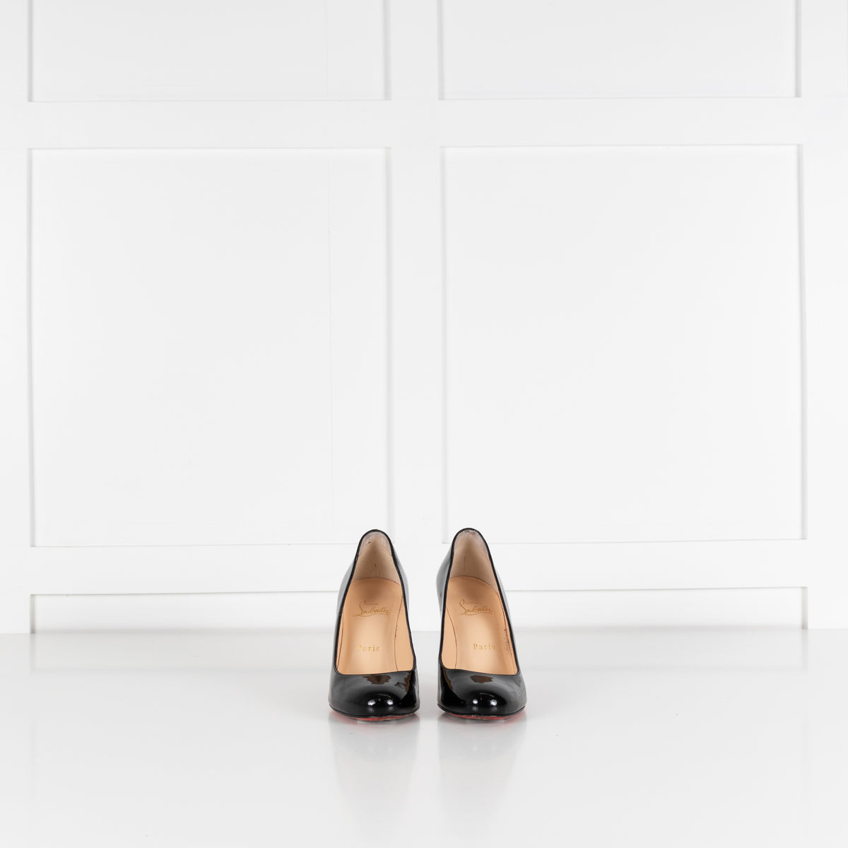 Christian Louboutin Black Patent Fifi Mid Heel Shoes