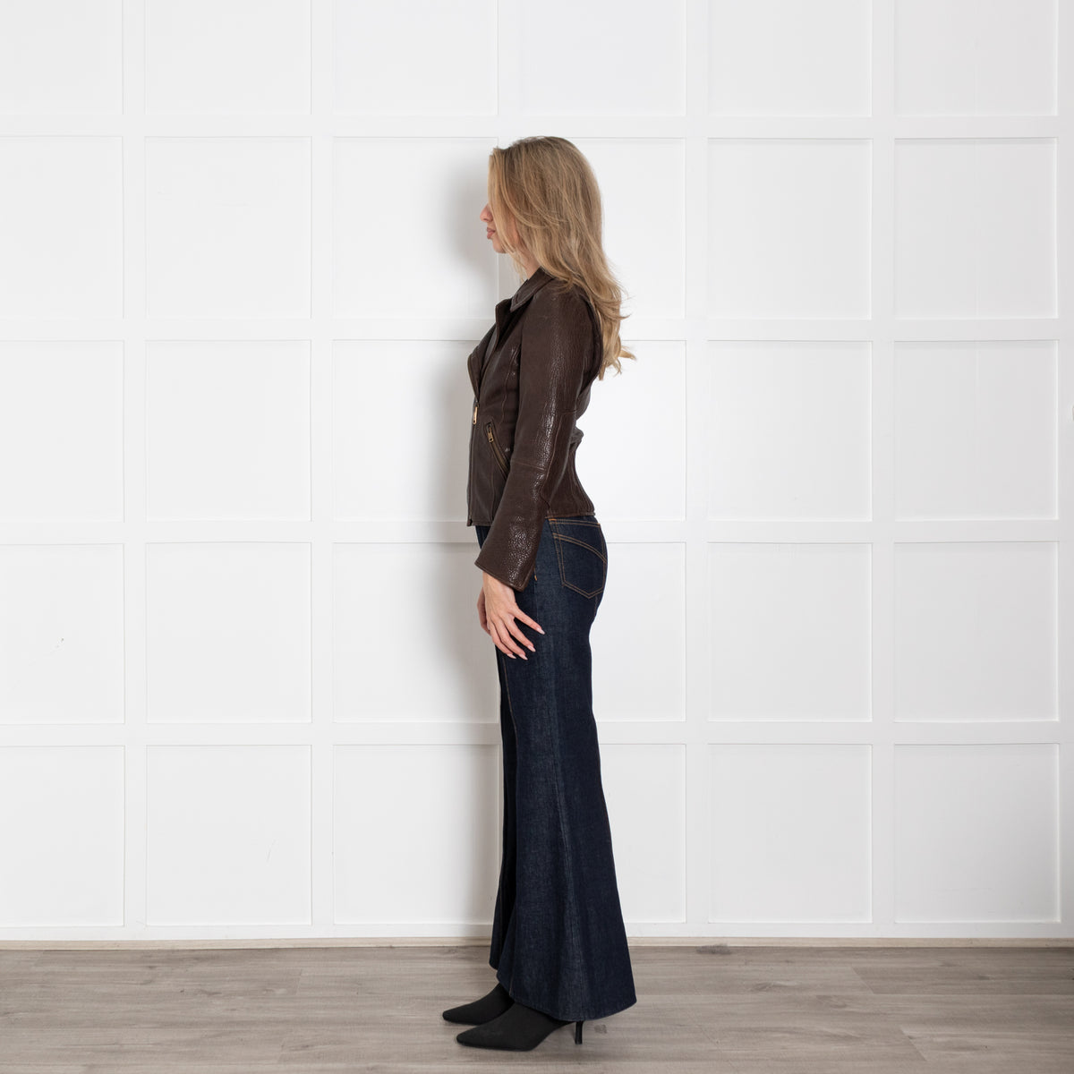 Prada Brown Leather Biker Jacket