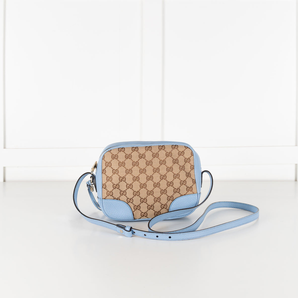 Gucci Blue GG monogram Canvas Camera Crossbody Bag