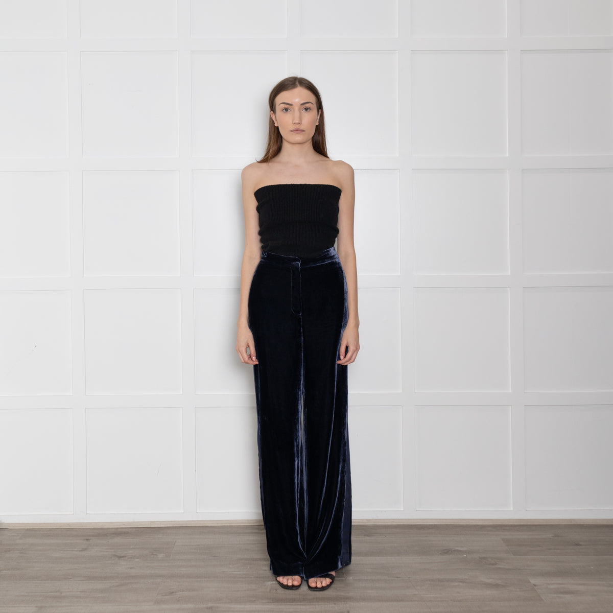 Wyse Navy Velvet Trousers