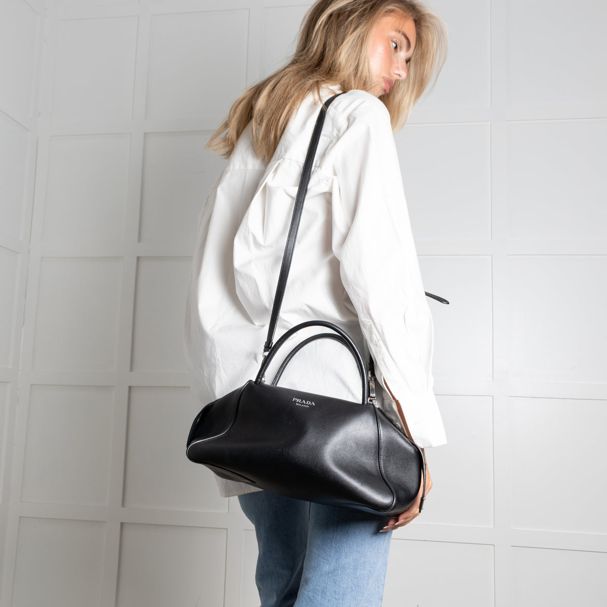 Prada Black Leather Supernova Shoulder Bag