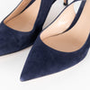 Gianvito Rossi Navy Blue Suede Slingbacks