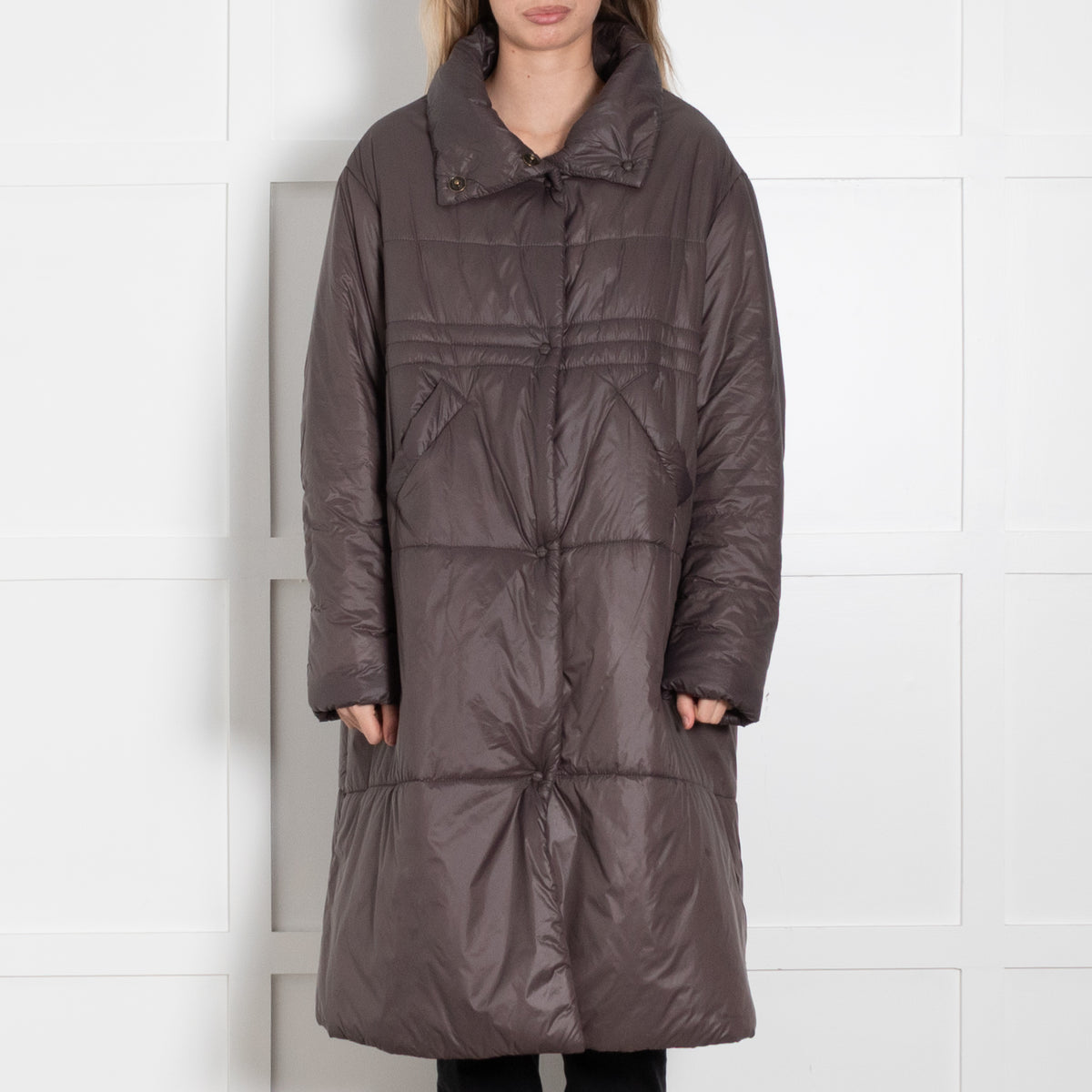 TreBarraBi Brown Nylon  Puffa Coat