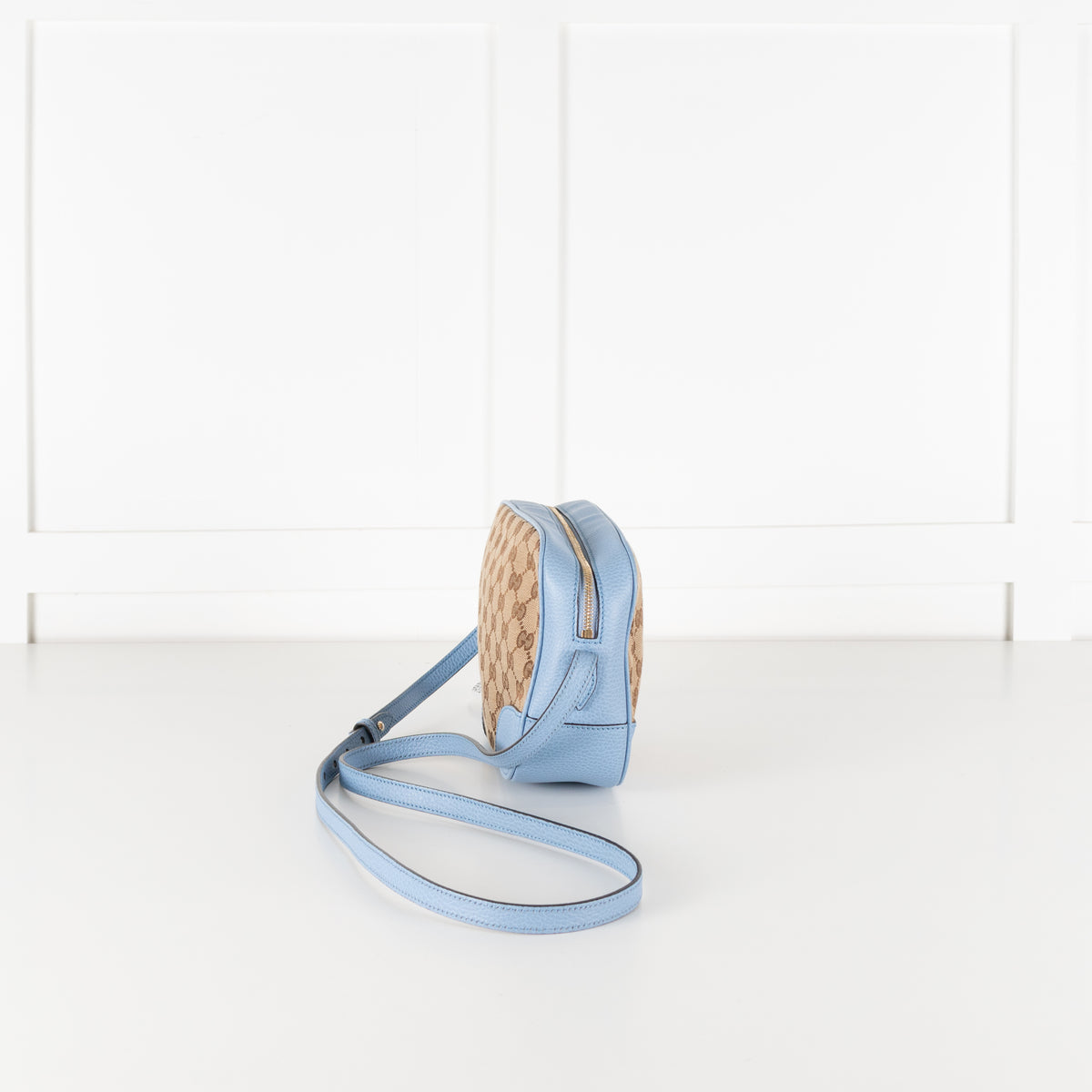 Gucci Blue GG monogram Canvas Camera Crossbody Bag