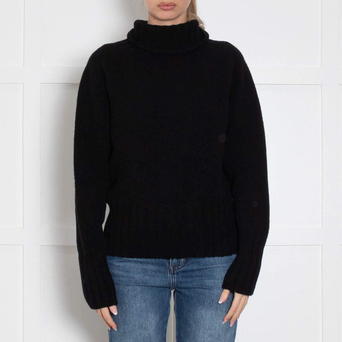 Really Wild Black Wool Rollneck