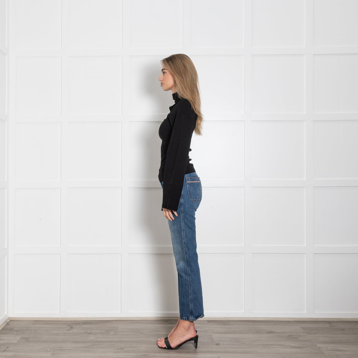 A.L.C. Black Cut Neck' L/Sleeve Jumper