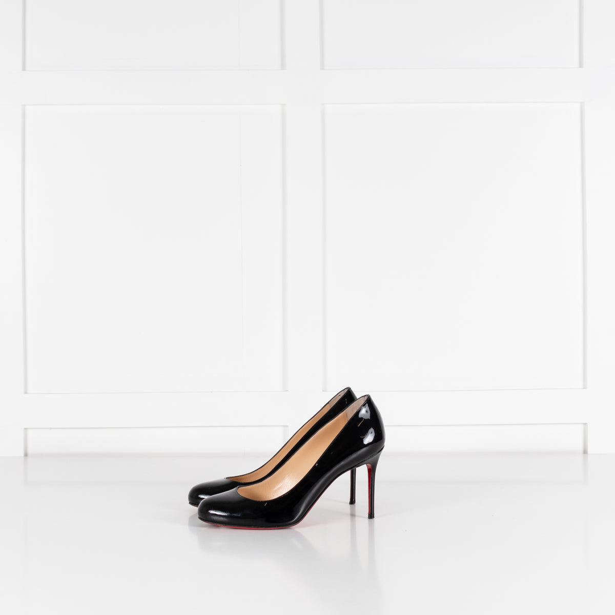 Christian Louboutin Black Patent Fifi Mid Heel Shoes
