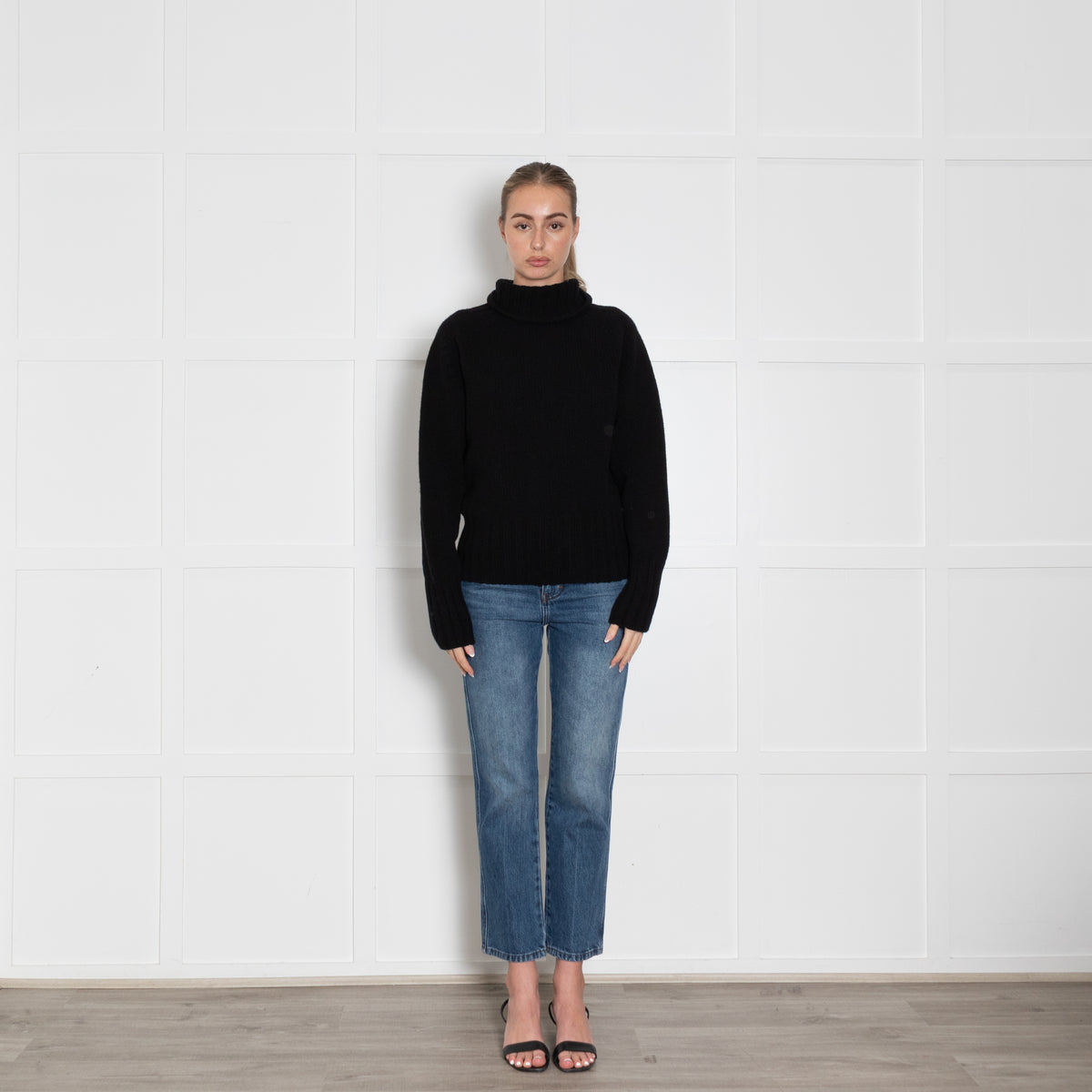 Really Wild Black Wool Rollneck