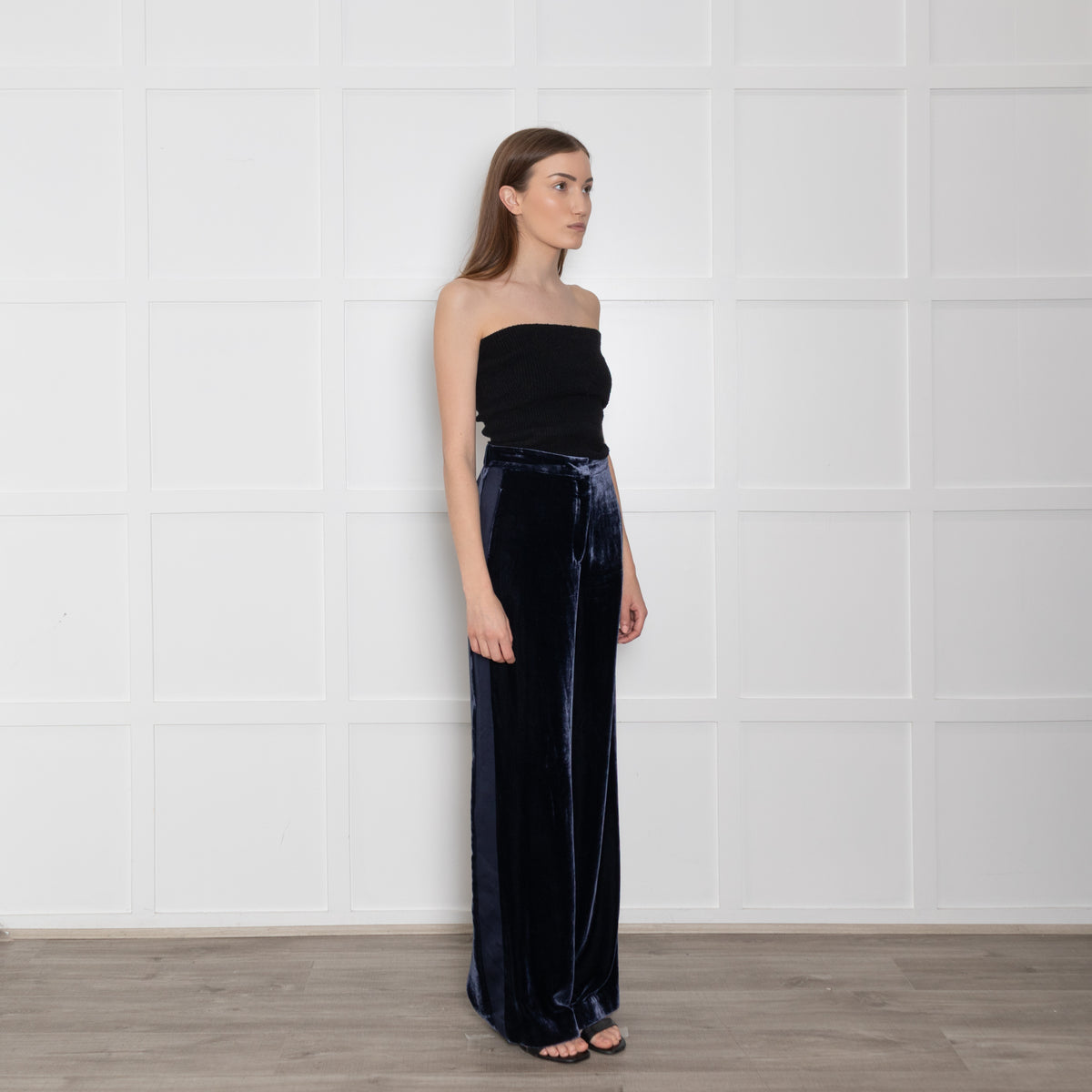 Wyse Navy Velvet Trousers