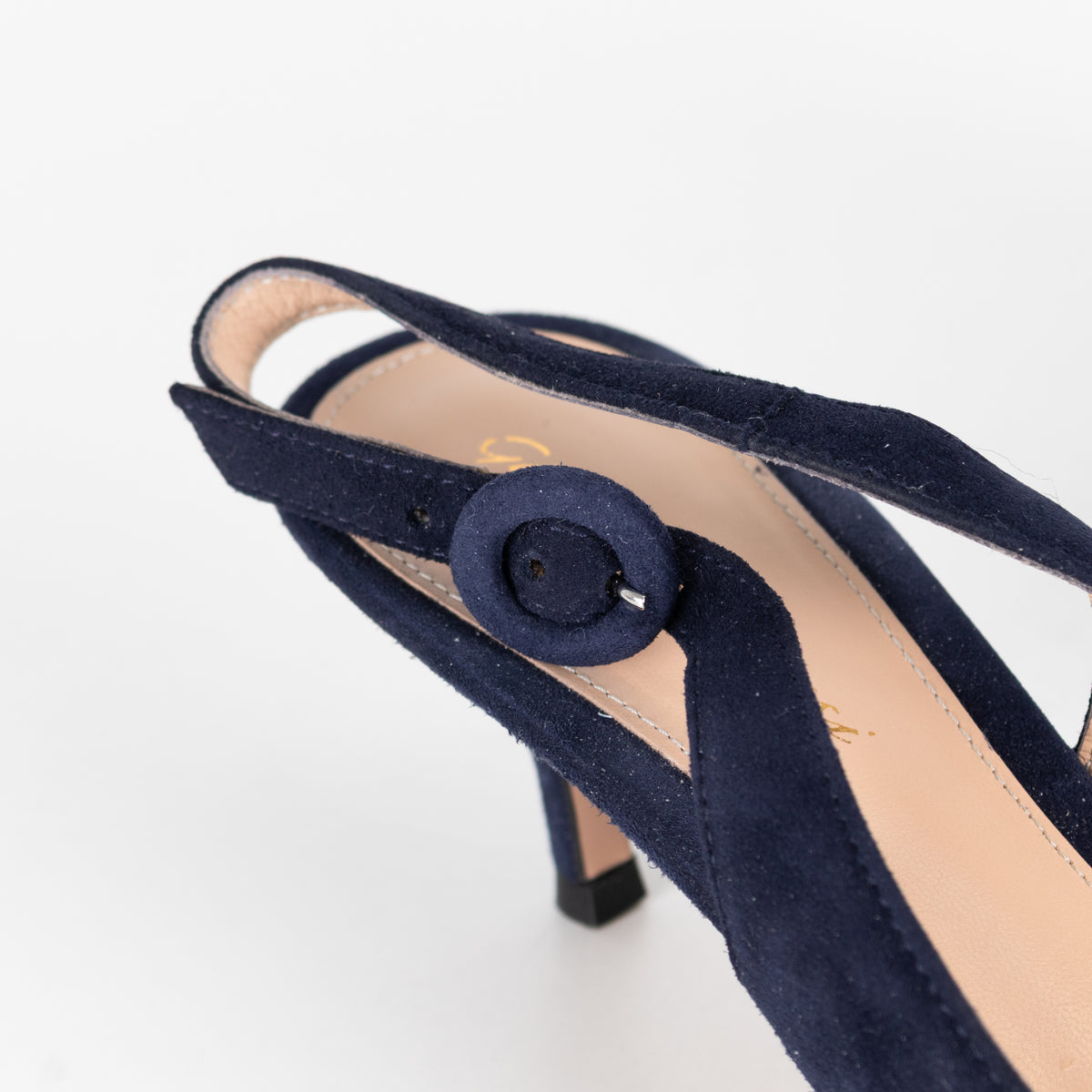 Gianvito Rossi Navy Blue Suede Slingbacks
