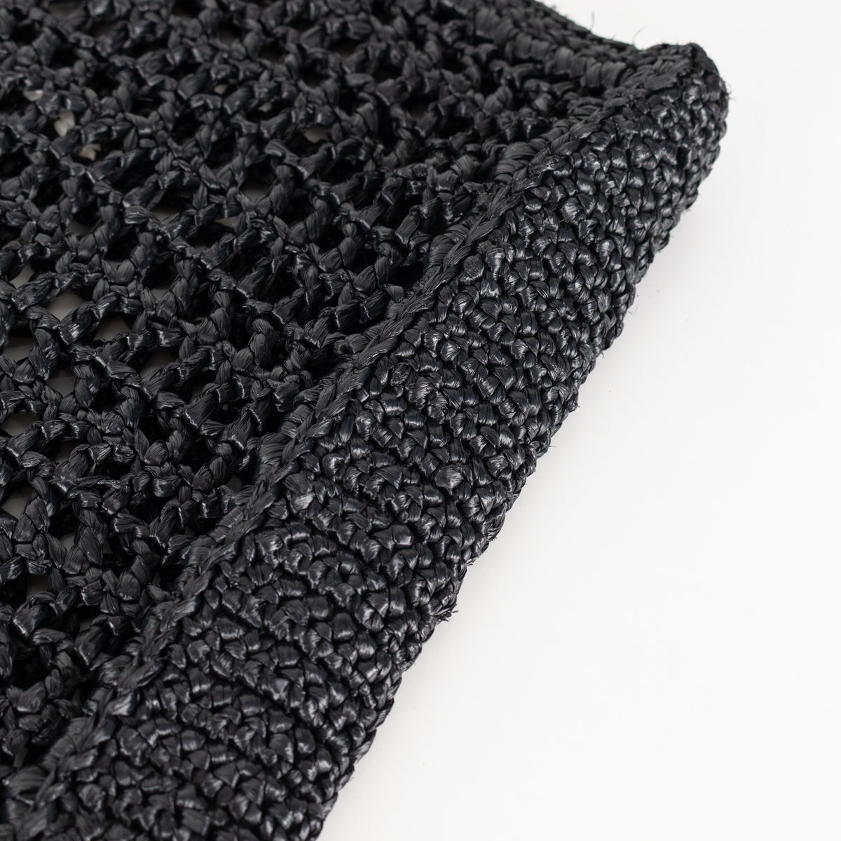 Prada Black White Logo Embellished Crochet Bag