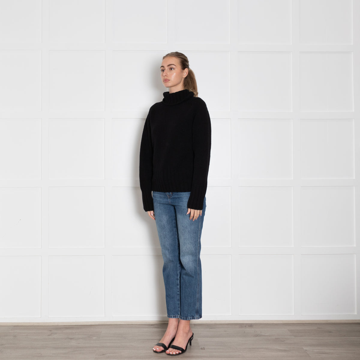 Really Wild Black Wool Rollneck