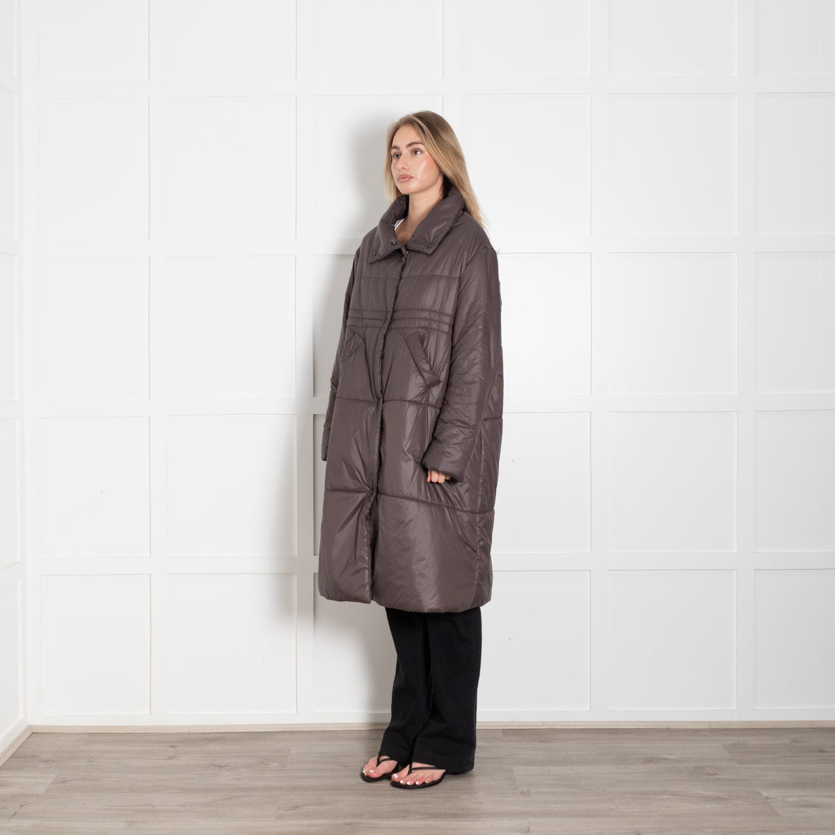 TreBarraBi Brown Nylon  Puffa Coat