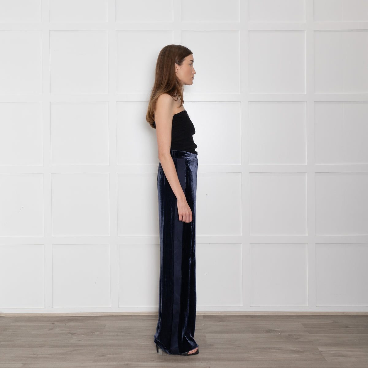 Wyse Navy Velvet Trousers