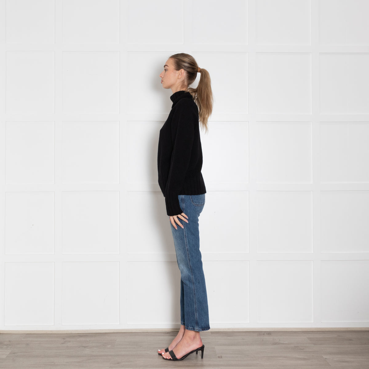 Really Wild Black Wool Rollneck