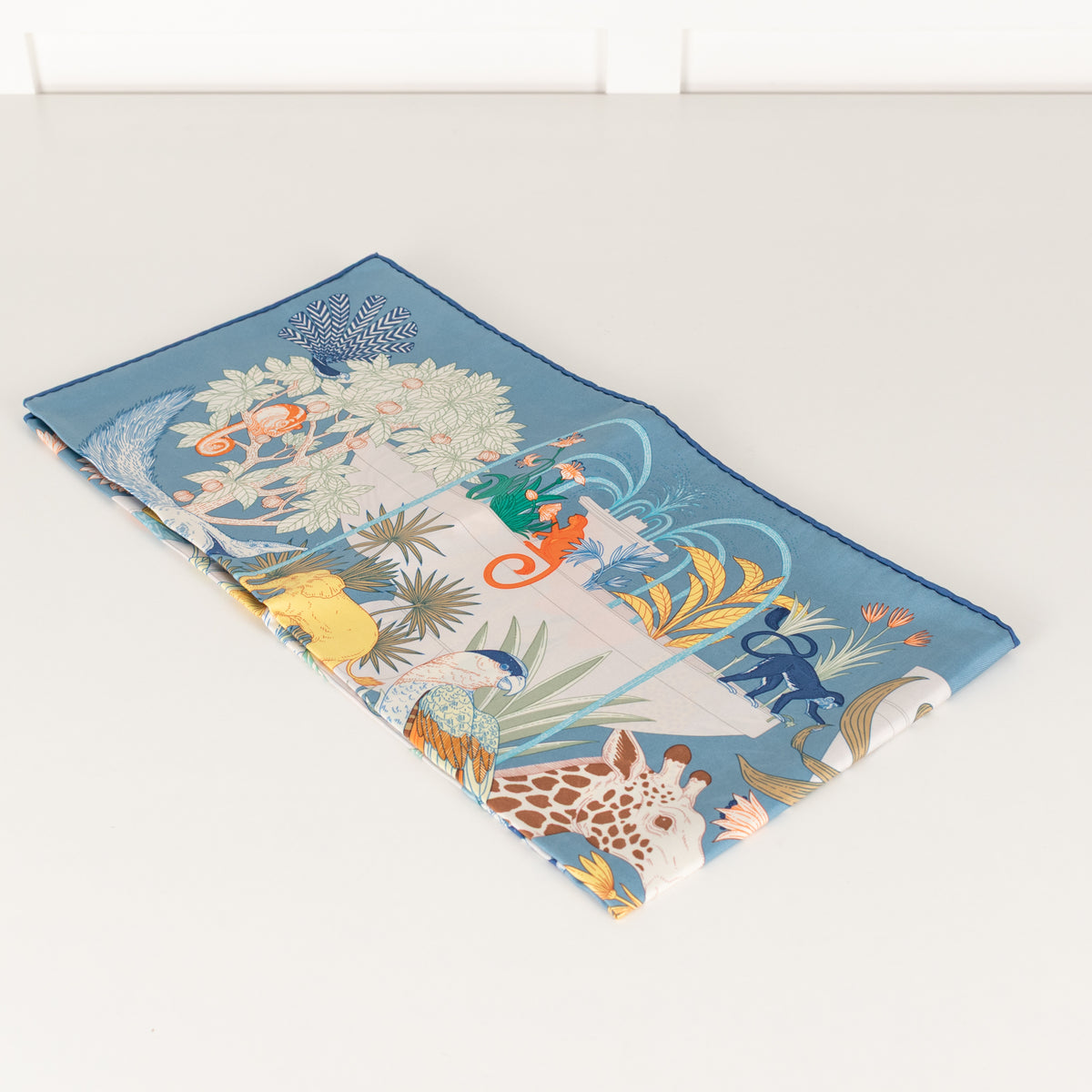 Hermes Silk Blue Multi Print Precious Paradise Scarf