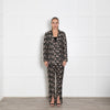 Dea Kudibal Floral Textured Straight Fit Suit with Split Cuff Trousers