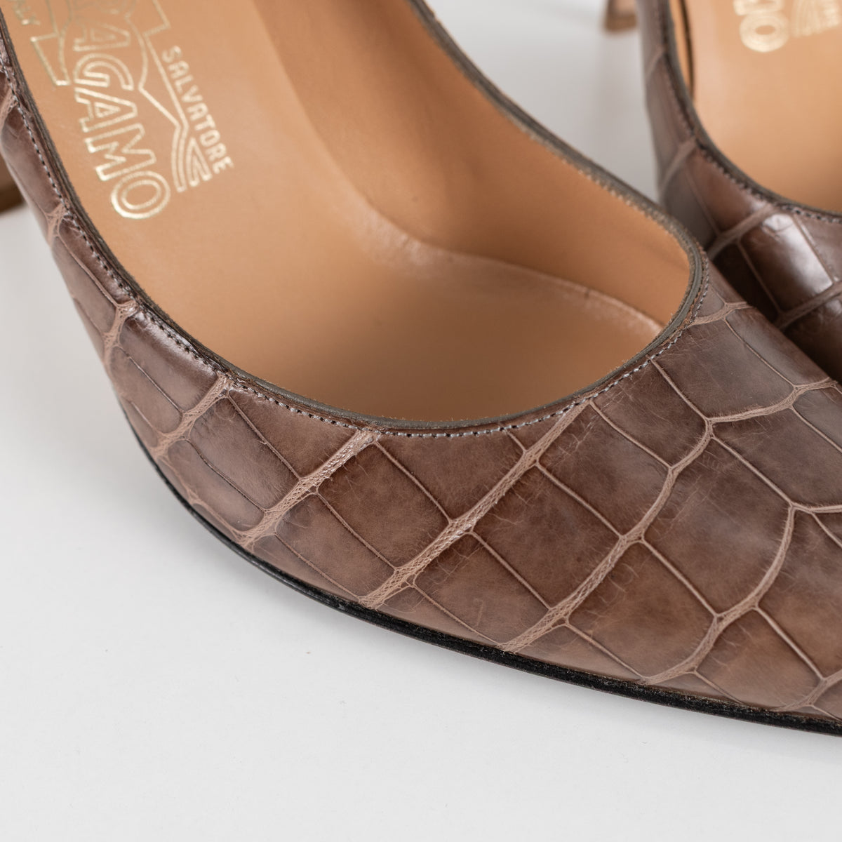 Salvatore Ferragamo Croc Heeled Shoes