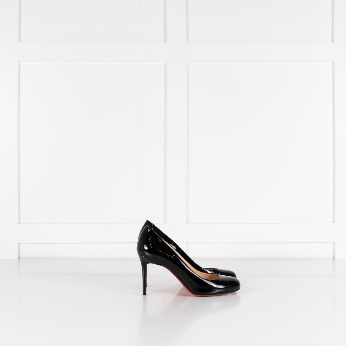Christian Louboutin Black Patent Fifi Mid Heel Shoes