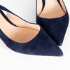 Gianvito Rossi Navy Blue Suede Slingbacks