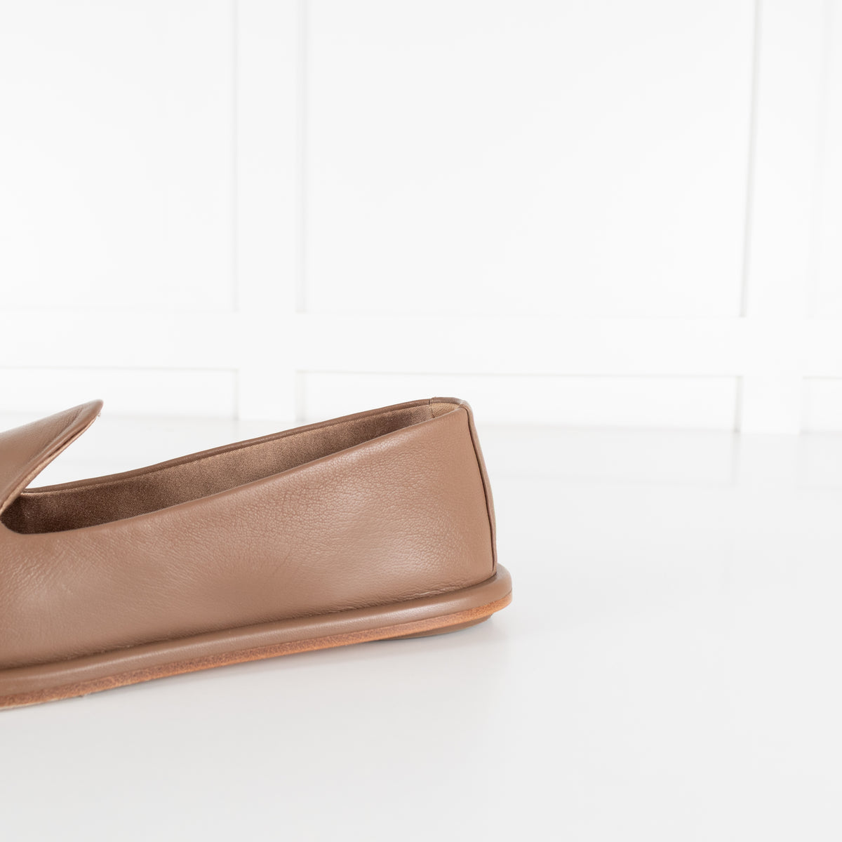 Max Mara Brown Leather Leen Slippers