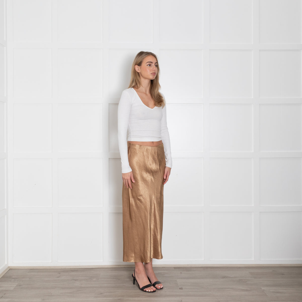 Vince Gold Slip Skirt