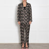 Dea Kudibal Floral Textured Straight Fit Suit with Split Cuff Trousers