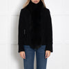 Fabio Castellani Black Short Jacket with Fox Fur Trim
