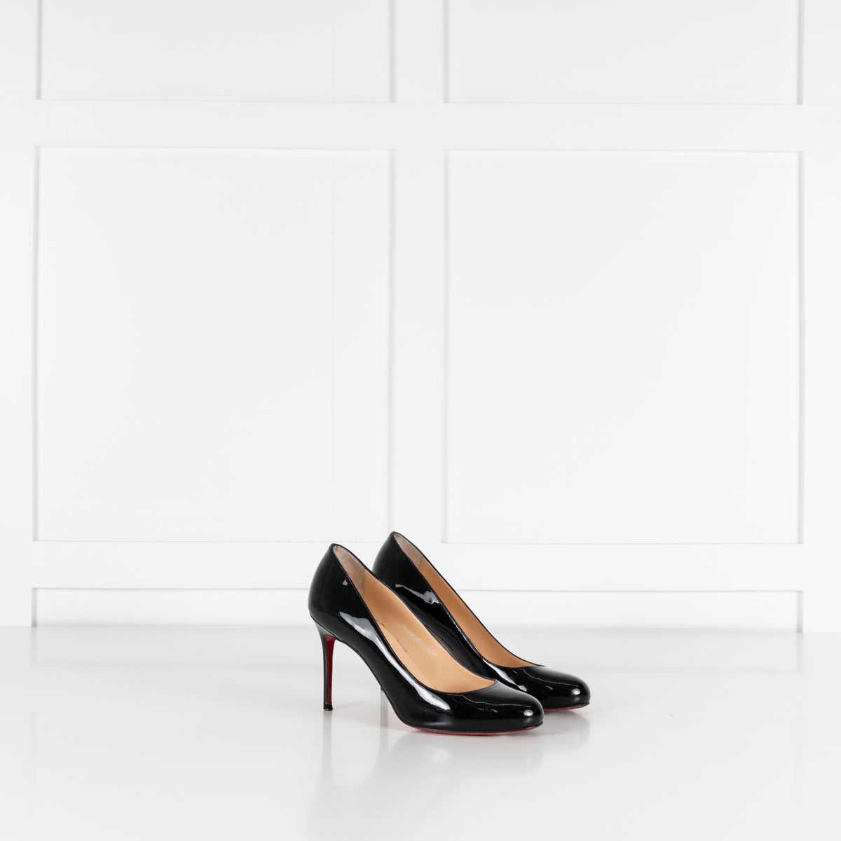Christian Louboutin Black Patent Fifi Mid Heel Shoes