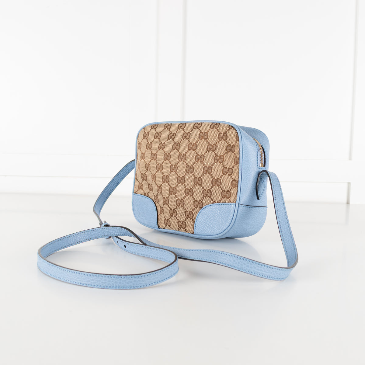 Gucci Blue GG monogram Canvas Camera Crossbody Bag