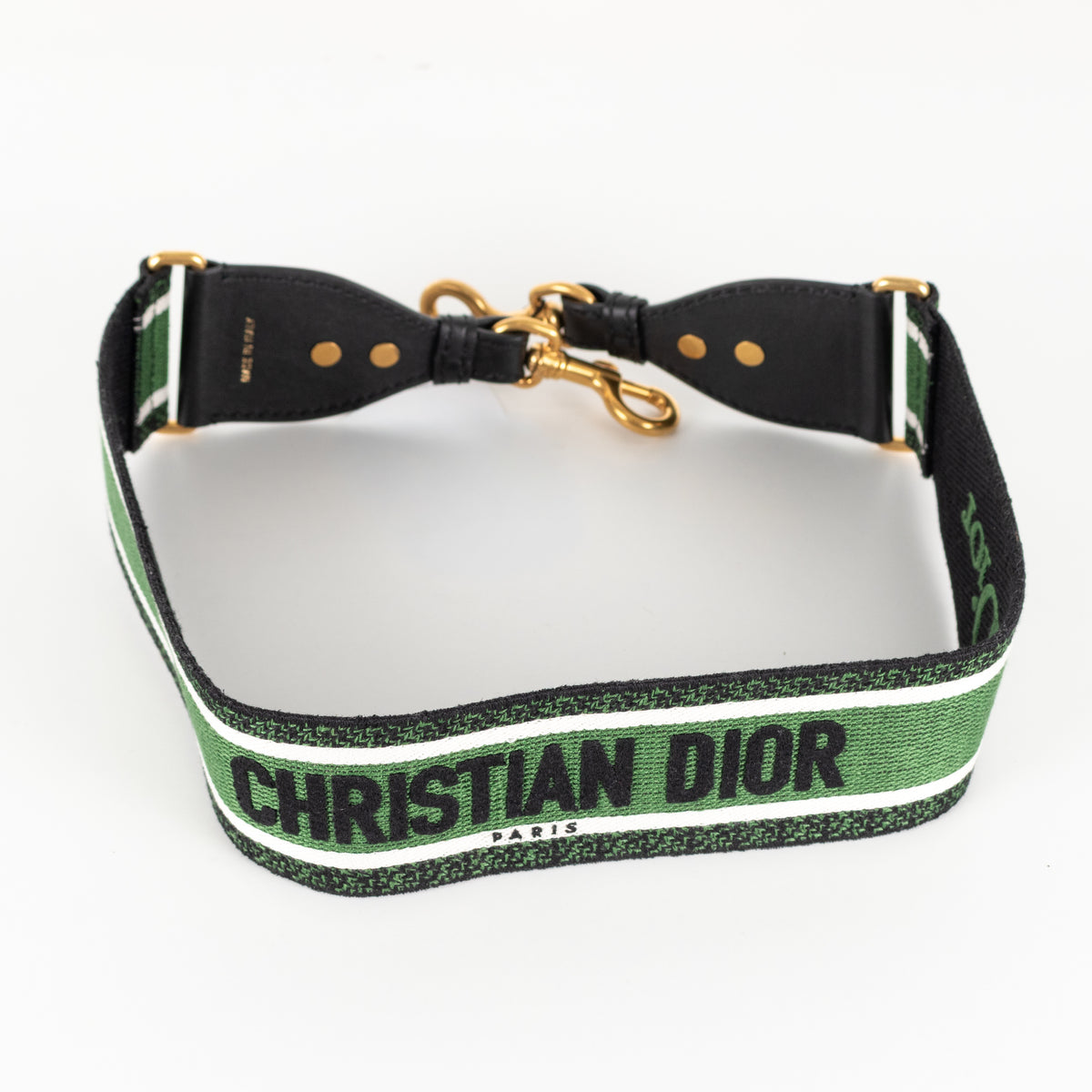Christian Dior Green and Black Oblique Strap