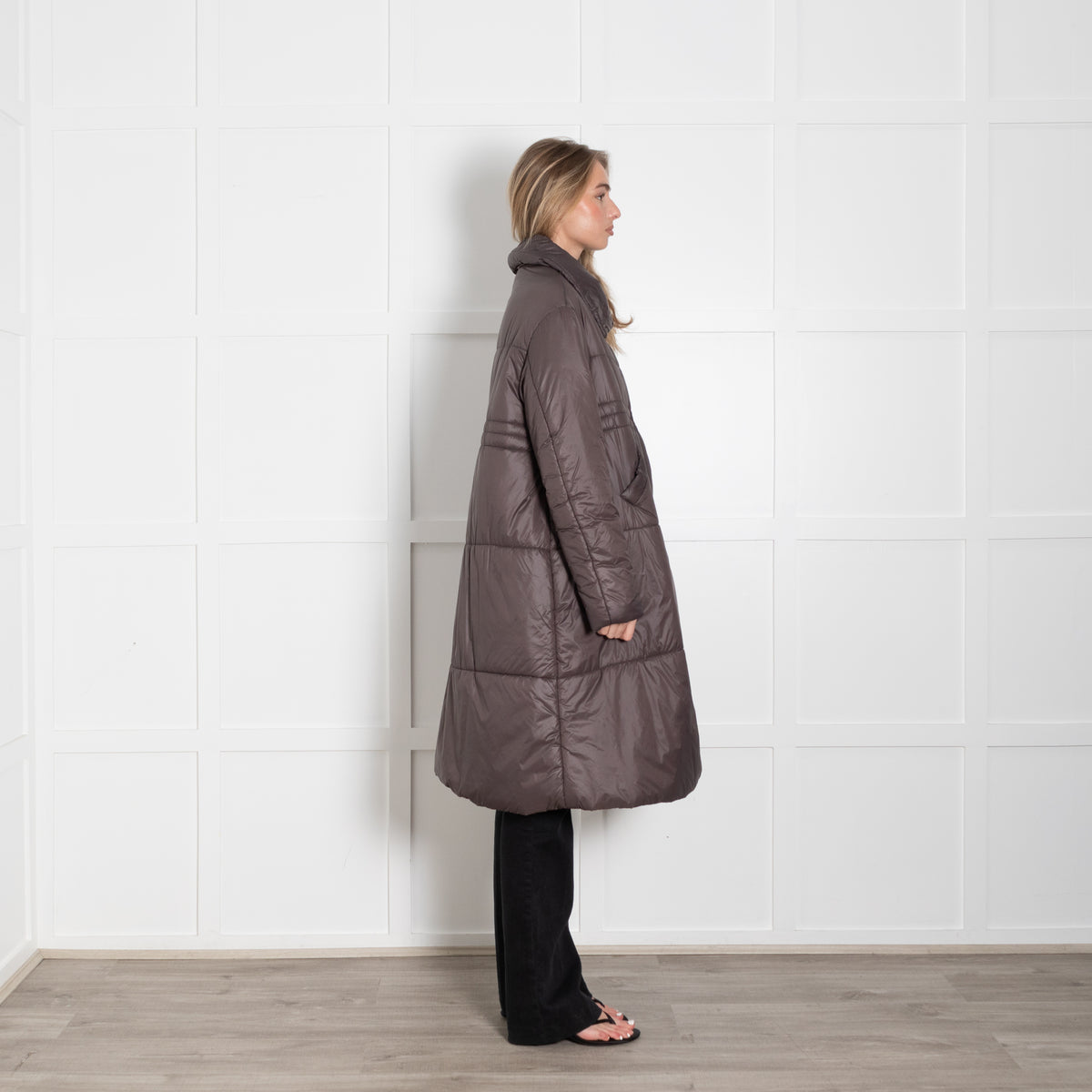 TreBarraBi Brown Nylon  Puffa Coat