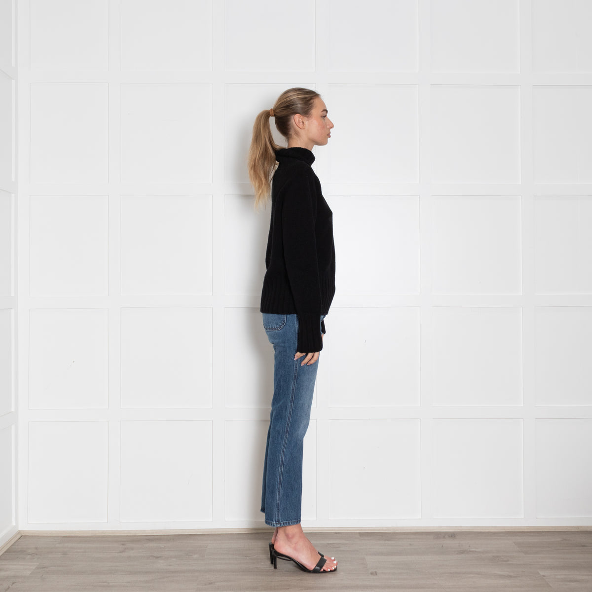 Really Wild Black Wool Rollneck