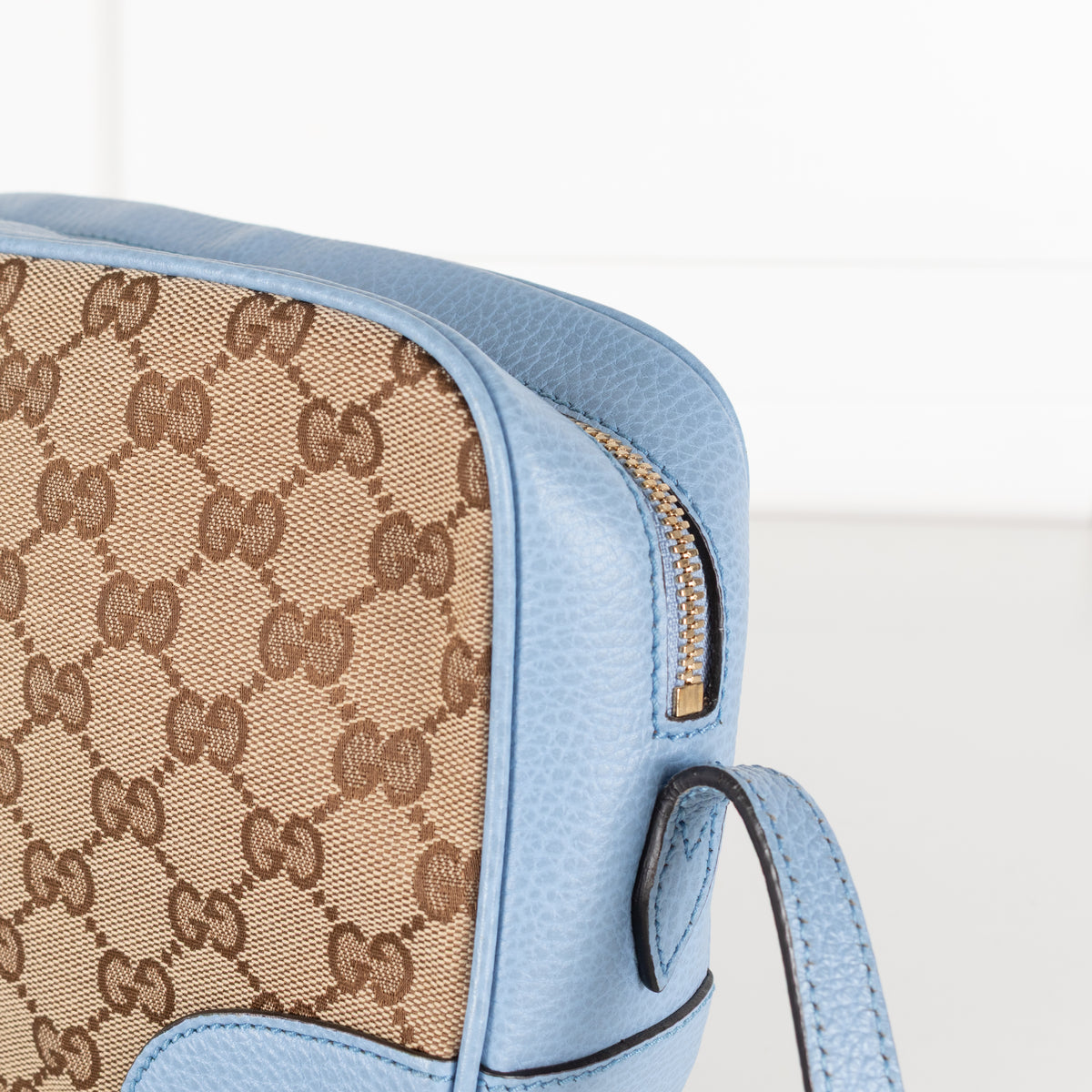 Gucci Blue GG monogram Canvas Camera Crossbody Bag
