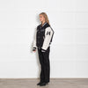 Axel Arigato Black And Cream Varsity Bomber Jacket