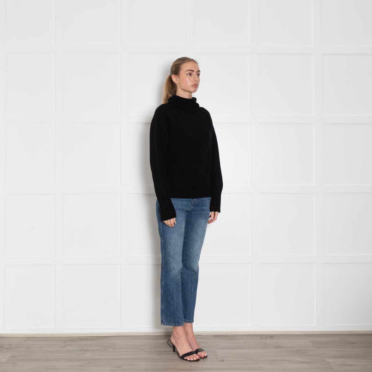 Really Wild Black Wool Rollneck