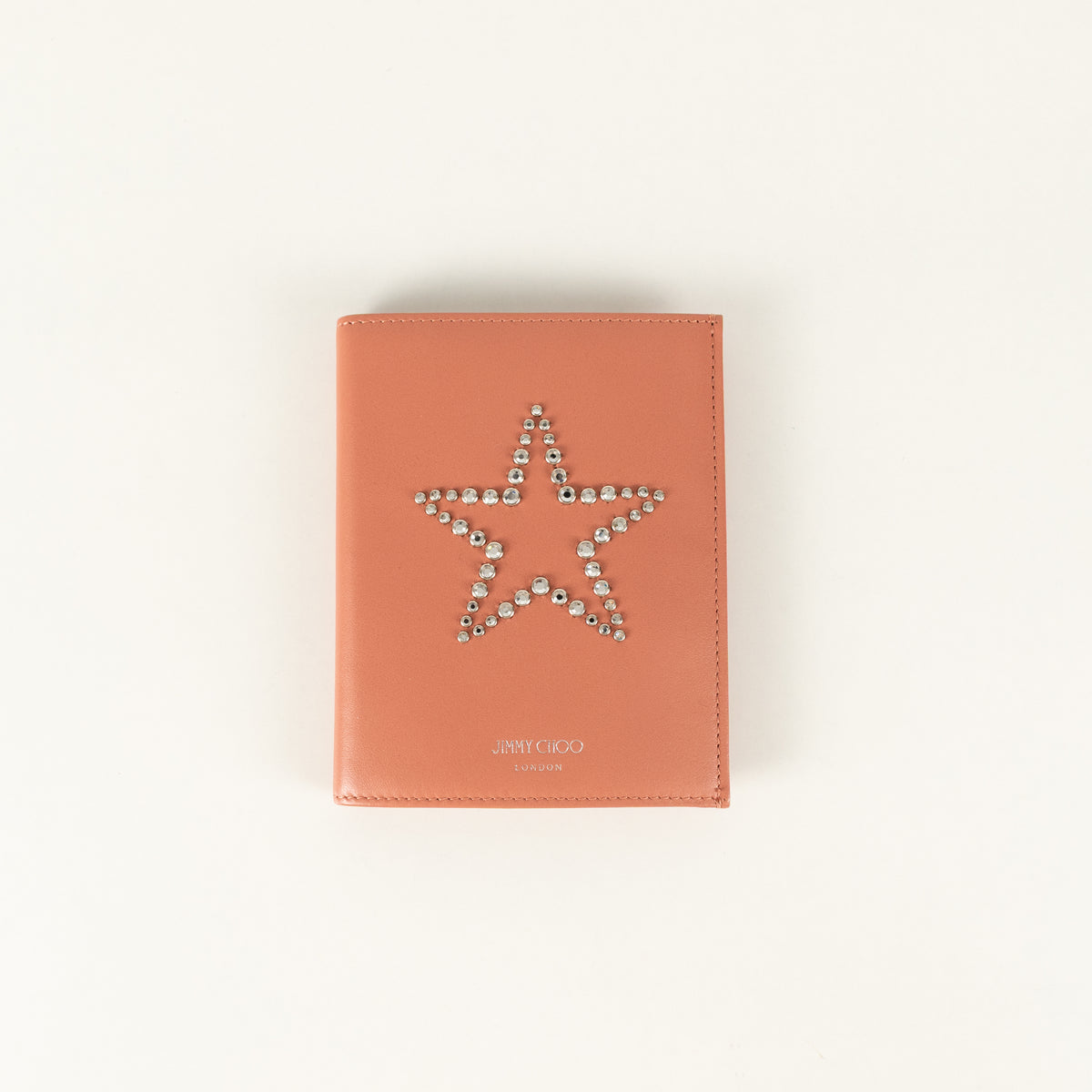 Jimmy Choo Pink Analya Star Studded Leather Passport Holder