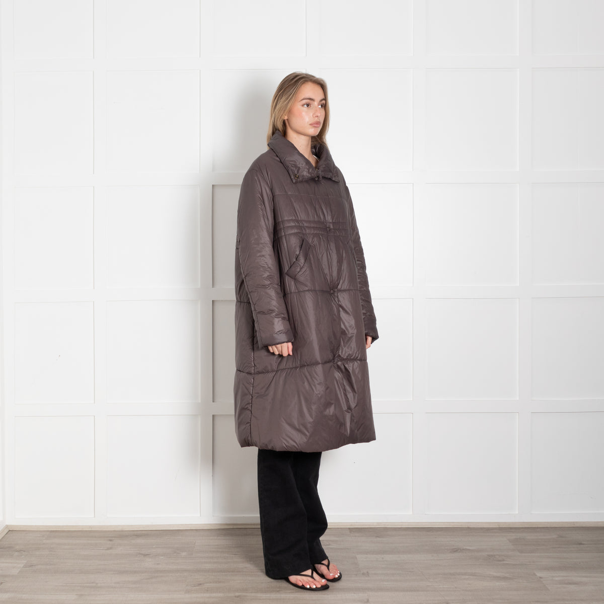 TreBarraBi Brown Nylon  Puffa Coat