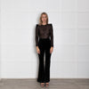 Nadine Merabi Black Velvet Jumpsuit With Sequin Bodice