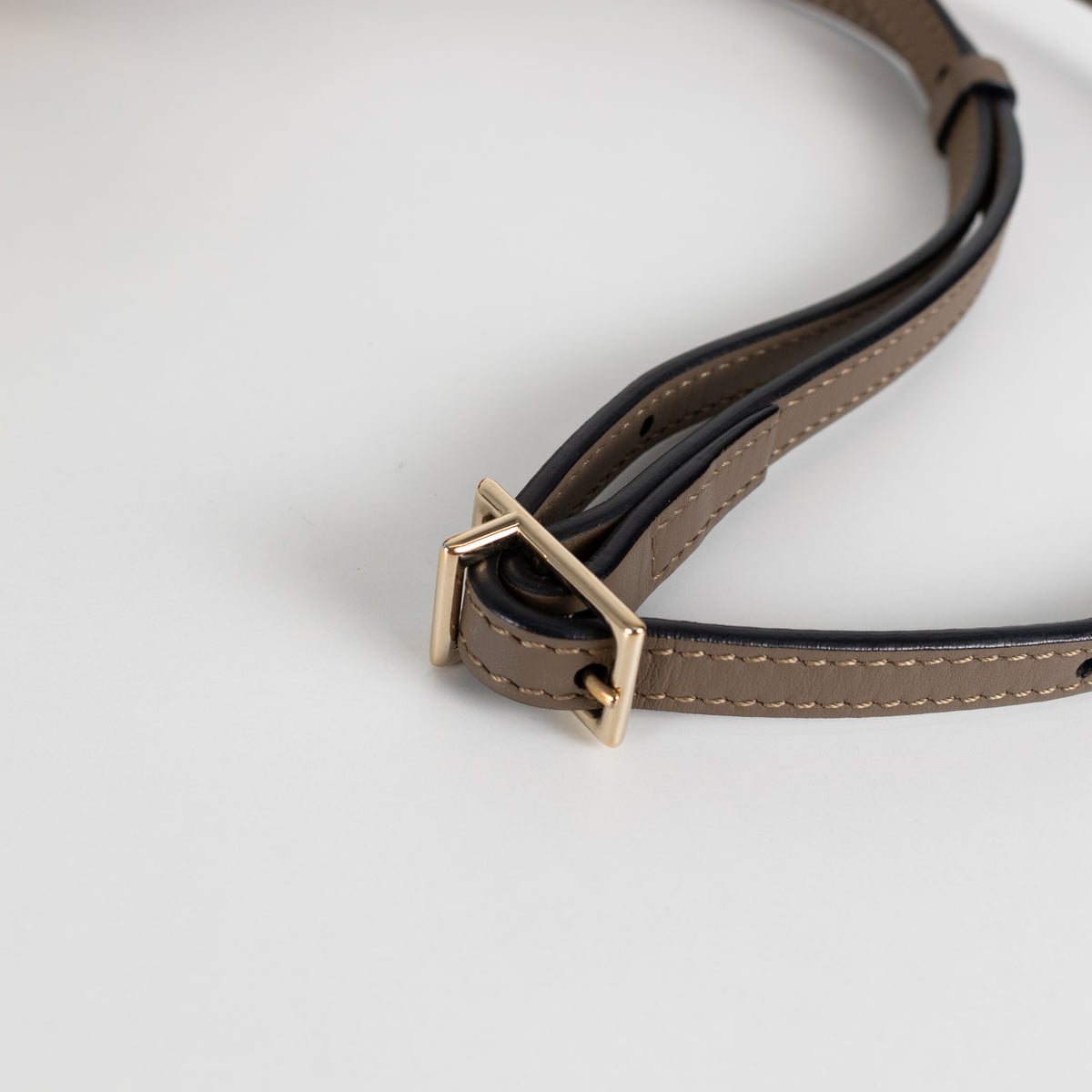 Chloe Olive Green Canvas Leather Trim Bronte Crossbody Bag