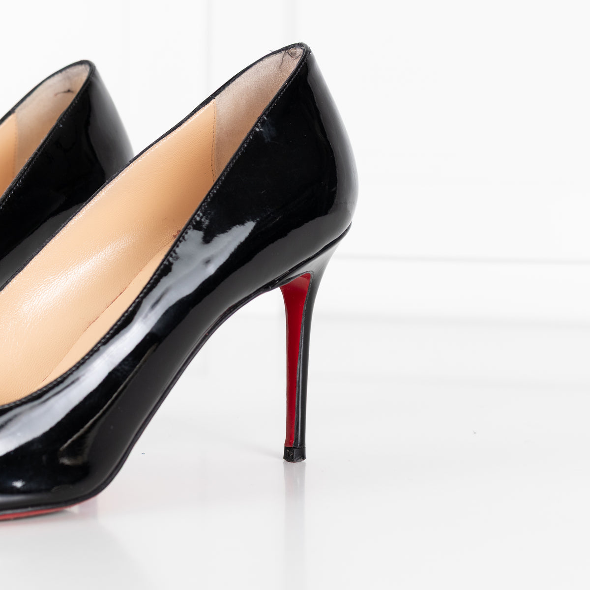 Christian Louboutin Black Patent Fifi Mid Heel Shoes