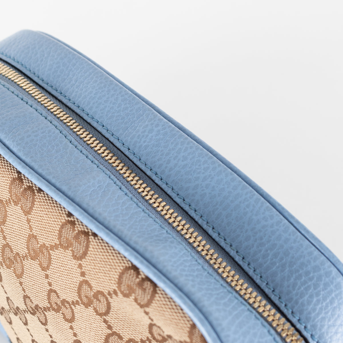 Gucci Blue GG monogram Canvas Camera Crossbody Bag