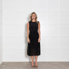 Paul Smith Black Silk Pleated And Lace Detail Sleeveless Dress
