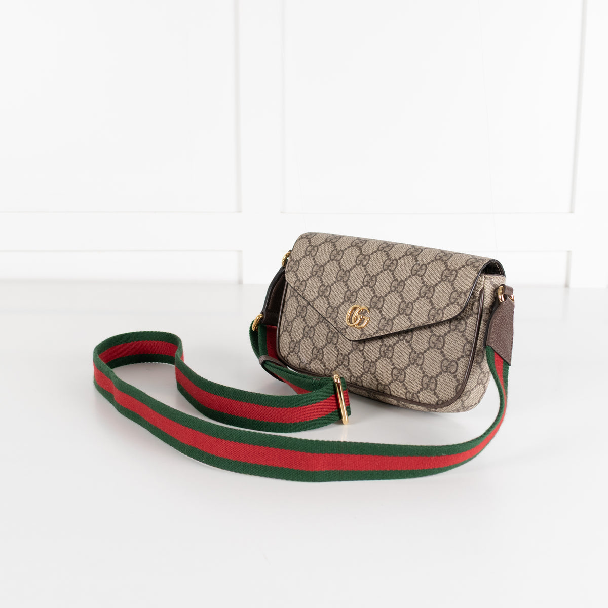 Gucci Beige Ebony Ophida Mini Crossbody Bag