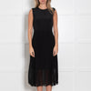 Paul Smith Black Silk Pleated And Lace Detail Sleeveless Dress