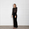Nadine Merabi Black Velvet Jumpsuit With Sequin Bodice