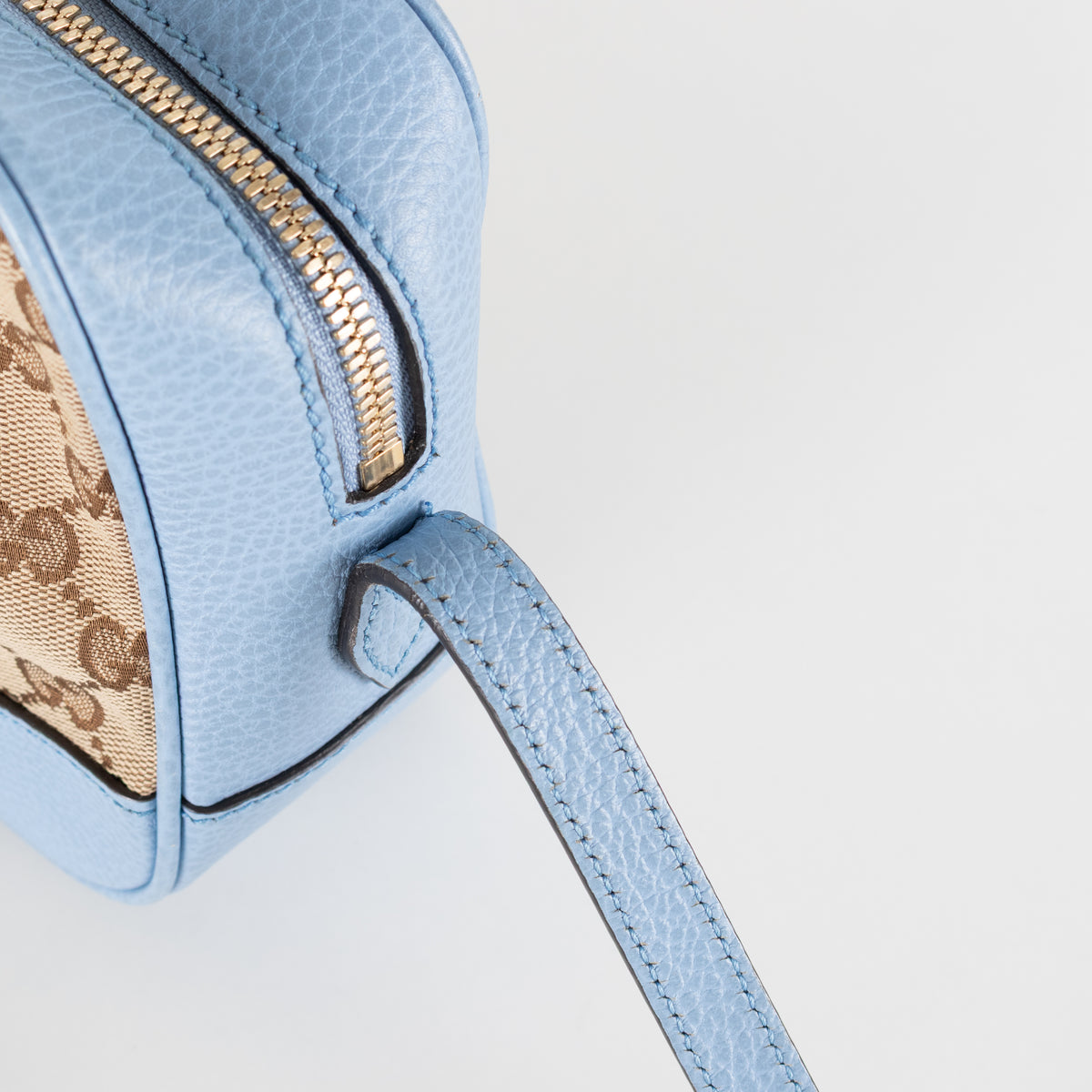 Gucci Blue GG monogram Canvas Camera Crossbody Bag
