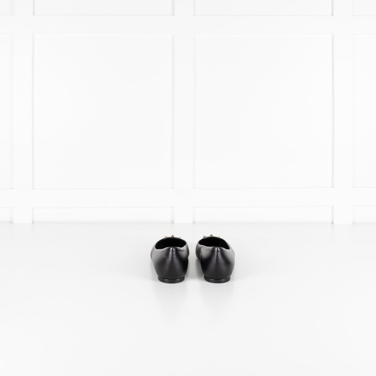 Valentino Garavani Black Rockstud Alcove Flat Pumps