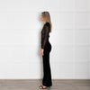 Nadine Merabi Black Velvet Jumpsuit With Sequin Bodice