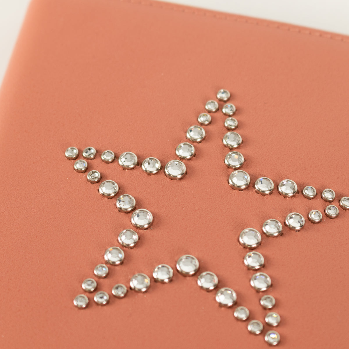 Jimmy Choo Pink Analya Star Studded Leather Passport Holder